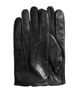 Men's black leather gloves